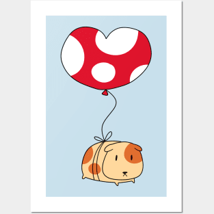 Heart Balloon Guinea Pig Posters and Art